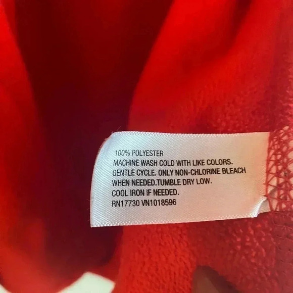 Women’s Fleece Jacket Red Full Zip Merona Size Large Sweatshirt Coat - Picture 5 of 5